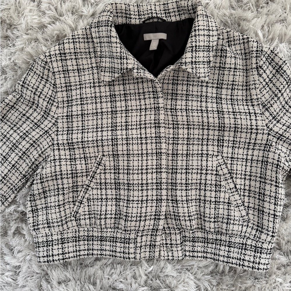 H&M Monochrome Checkered Blazer